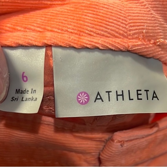 Athleta Vibrant Orange Bermuda Shorts with Flat Front Design size 6 - Picture 2 of 8